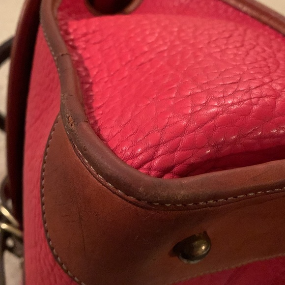 Dooney & Bourke Vintage Red Pebble Leather Satchel Bag - Picture 14 of 17